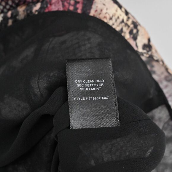 REBECCA TAYLOR Dress Womens Size 6‎ Silk Met Python Snake Print Purple Mob Wife - Picture 11 of 14